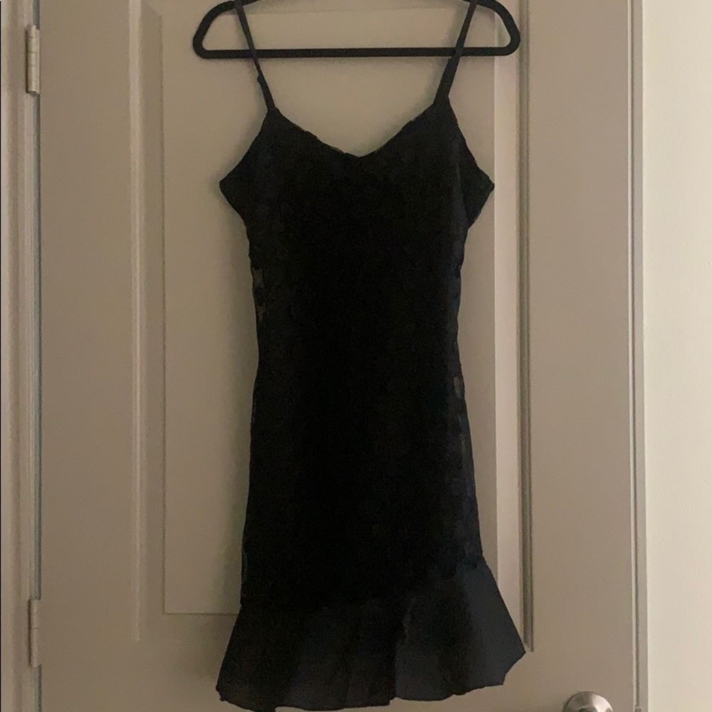 Black Mesh Polka Dot Dress
